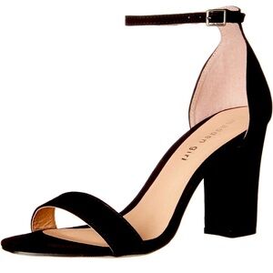 Madden Girl Black Heels Bella Block Heels with Ankle Strap size 6 NEW